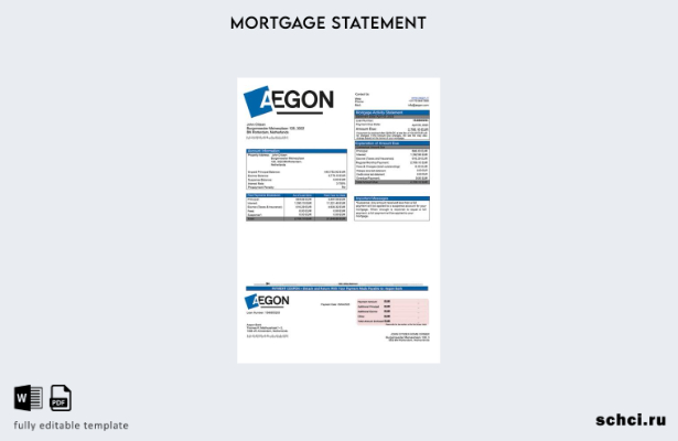 Загрузка в цифровом формате Выписка по ипотечному кредиту Aegon Bank в Нидерланд